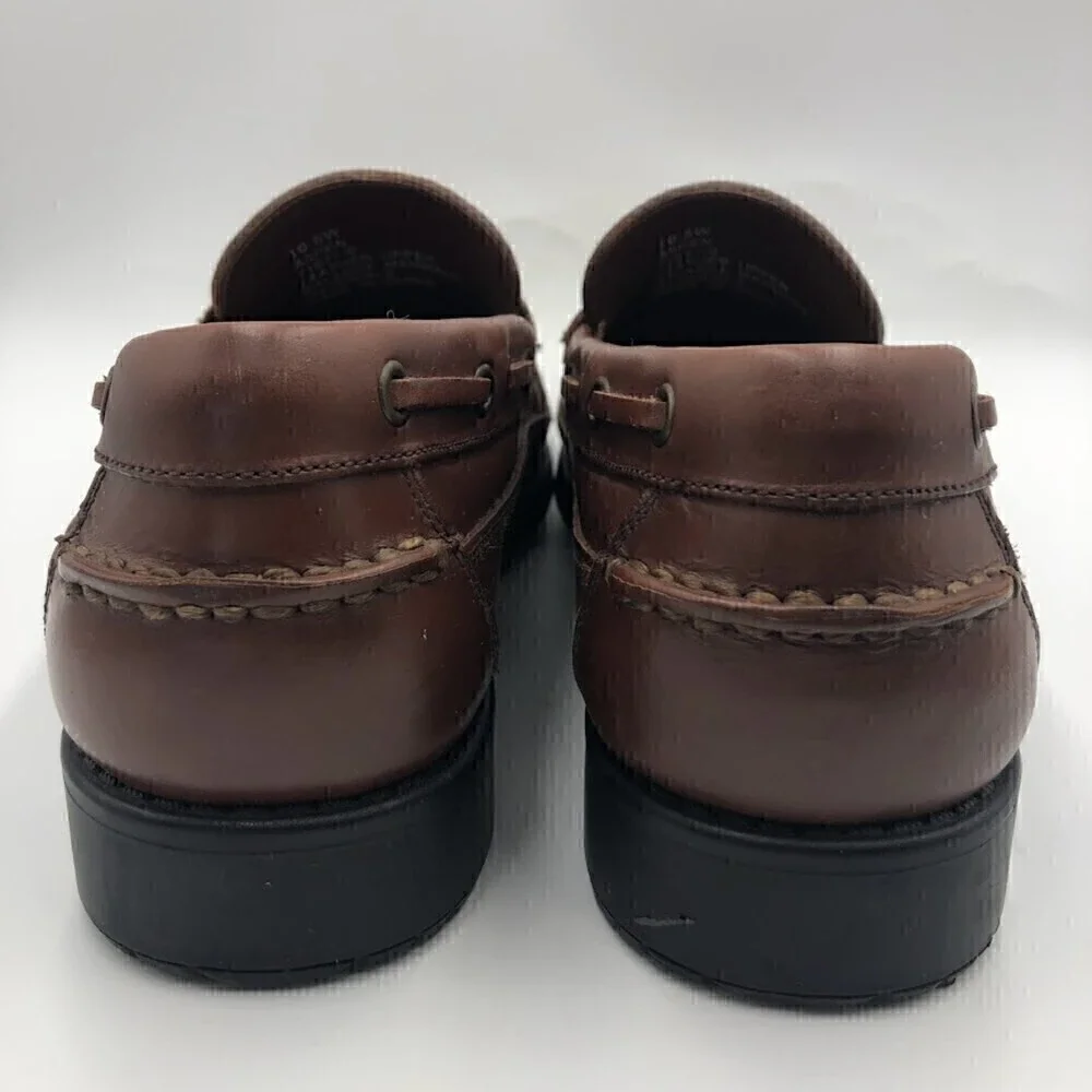 Brown Shoe Brand Men's Brown Leather Slip On Penny Loafers Size 10.5 Cas…